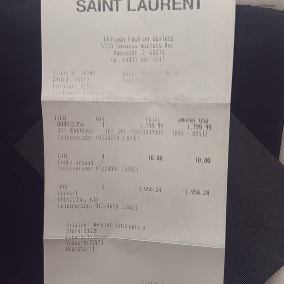 Saint Laurent Black Quilted Leather Bag - Picture 8 of 8